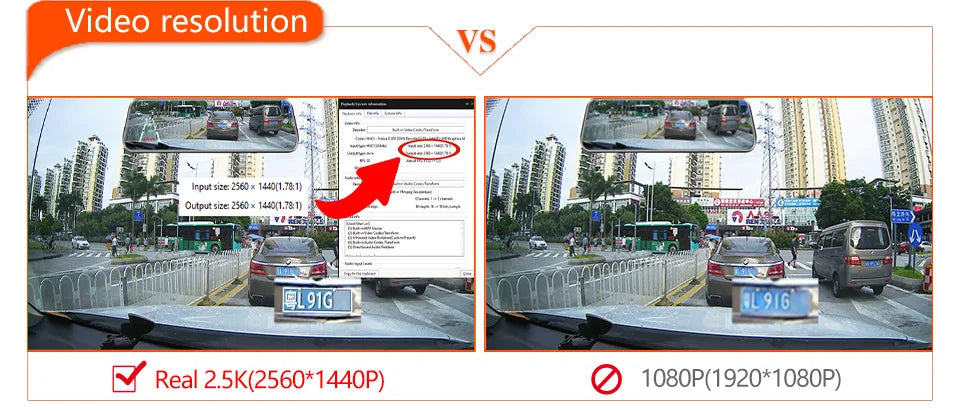 Dash Cam Touch GPS WIFI 24h Night Vision 10 Inch 2.5K+1080P Rearview Mirror Sony Rear Camera Car DVR Black Box 70mai Dashcam