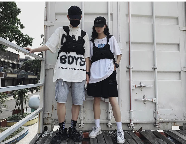Trendy Street Men's and Women's Ches New Functional Workwear Tactical Fashion Vests Couples Running Sports Bag
