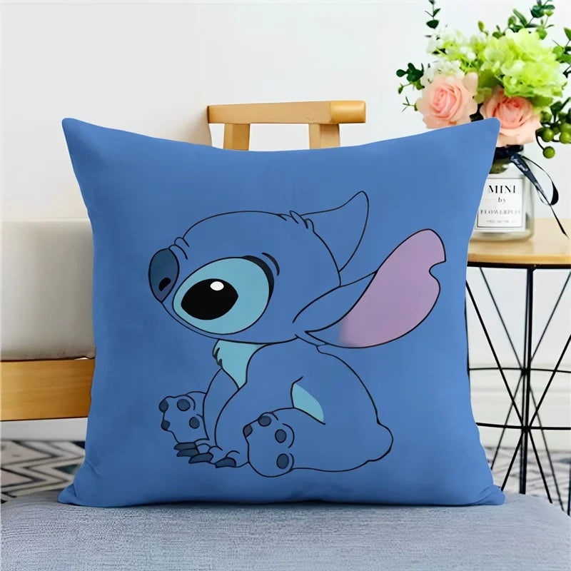 Stitch pillowcase cute cartoon anime peripheralsBedroom Sofa Decorative Cushion Cover With Zipper Soft Cushion Cover