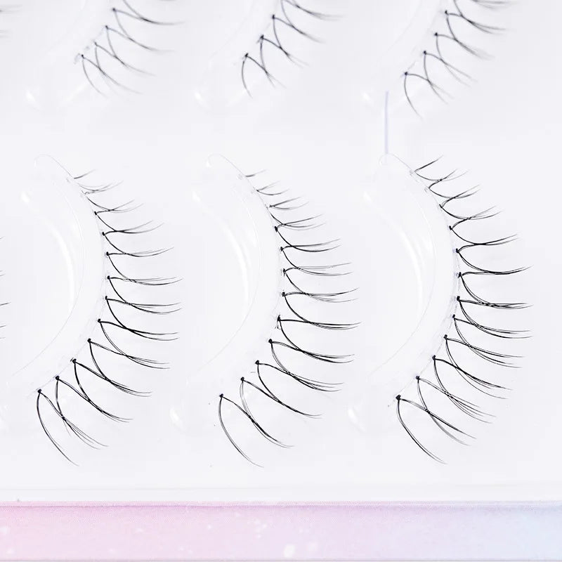 MIAOJIE Korean Fake Eyelashes Kpp Natural Transparent Stem Eyelashes U-shaped Handmade Lashes Beginner Makeup Tools A Type
