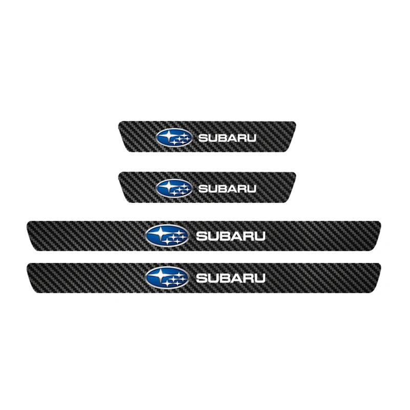 Automotive Threshold Bar with Door Handle Bowl Scratch Protective Sticker For Subaru Impreza Forester Tribeca WRX Outback