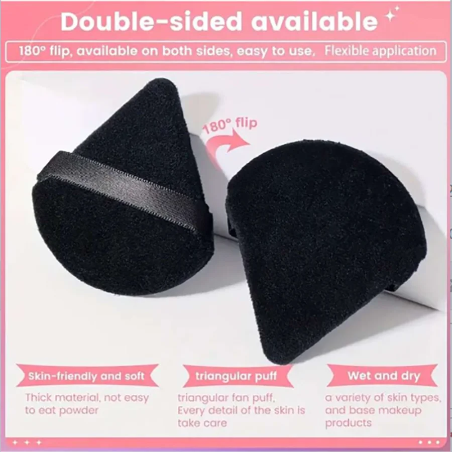 5 pcs new triangular sponge puffs with a soft  skin friendly and delicate makeup feel  suitable for home or travel use