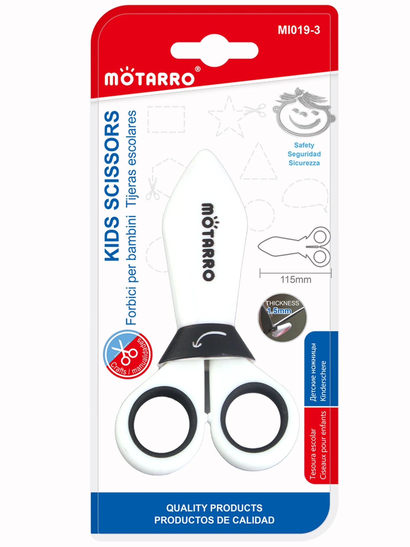 MOTARRO 1Pc Random 115mm Mini Safety Round Head Plastic Scissors Student Kids Paper Cutting School Supplies