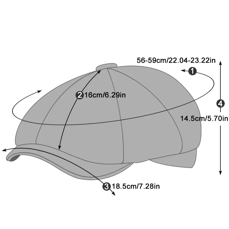 Gorras Men's Octagonal Hat Retro Newsboy Caps Men British Painters Hats Autumn Winter Berets Herringbone Flat Cap Hip Hop Berets