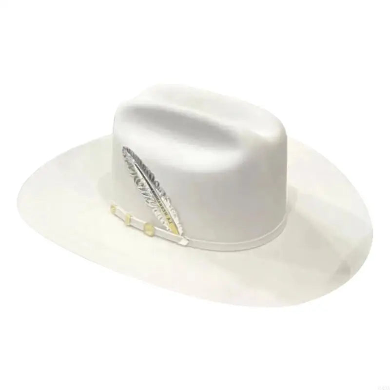 Elegant Wool Fedoras Hat For Men And Women White Gentleman Breathable Unisex Hat For Outdoor Event 6XDA