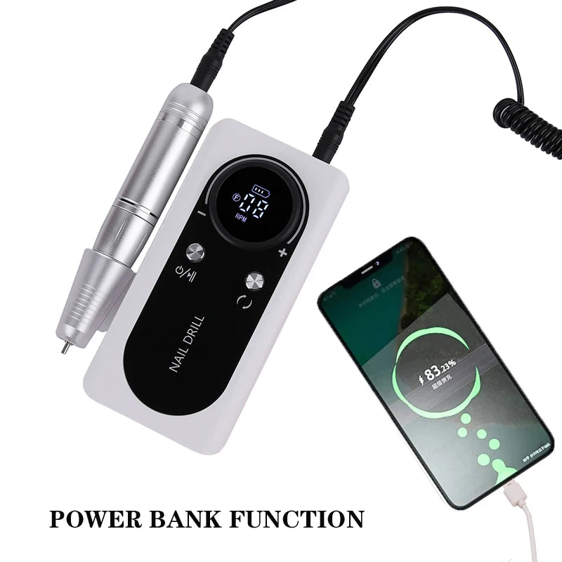 45000RPM Rechargeable Electric Nail Drill Machine With USB Connector Nail Polish Remover Drill Set Manicure Sander Low Noise
