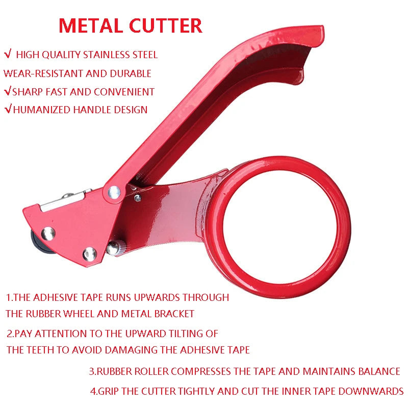 Creative Paper Box Tape Holder Transparent Tape Cutter Metal Sealing Device 6cm Thick Iron Manual Tool Sealing Packaging Machine