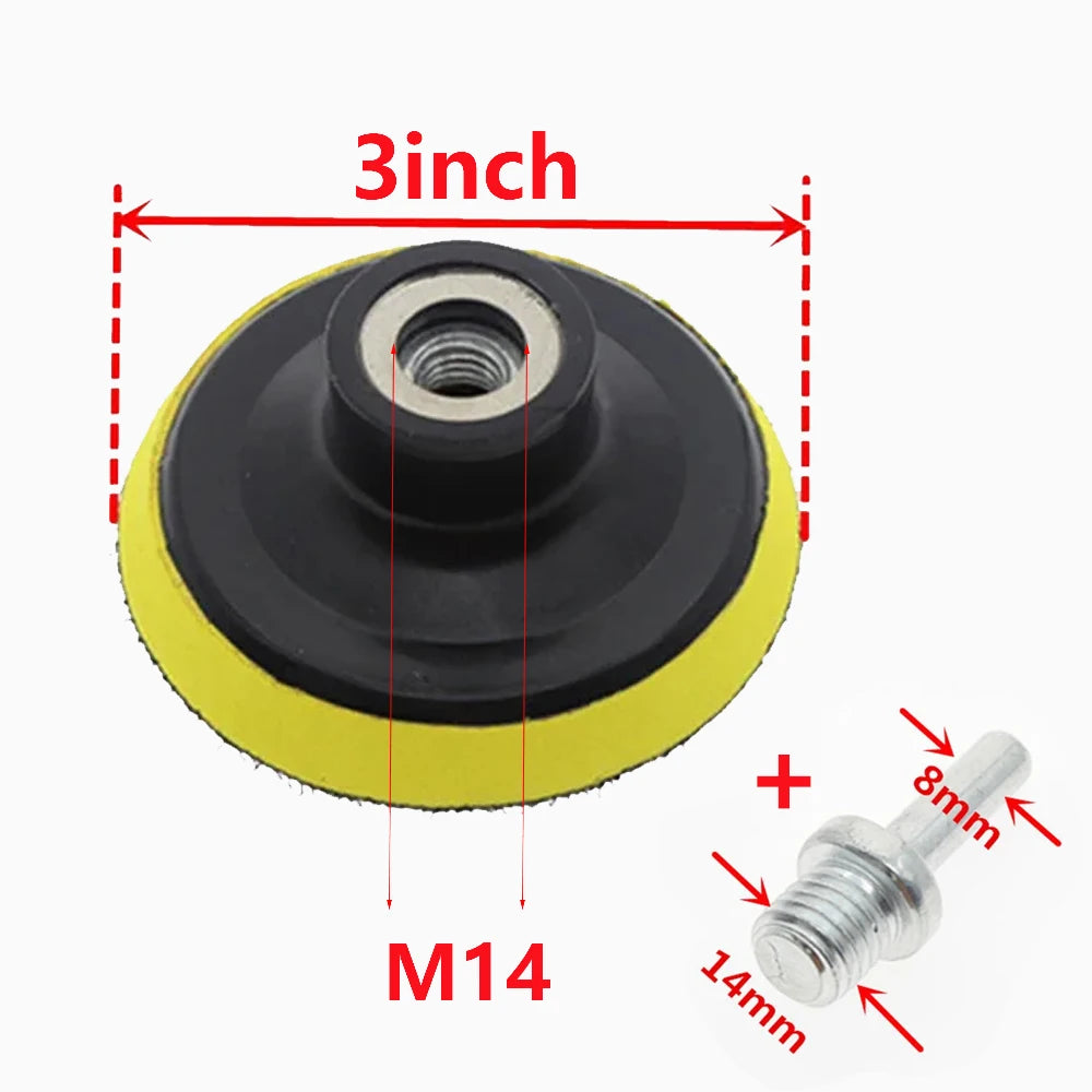 3/4/5/6/7inch M10 M14 Backing Pad Sanding Holder Disc Hook and Loop Polishing Backer Plate Drill Rod for Polisher Grinding Tool
