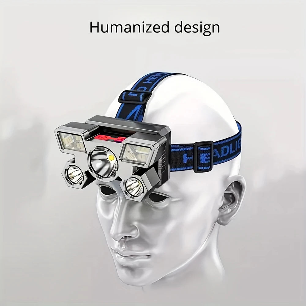 Super Bright Headlights USB Rechargeable Portable Night Flashlight Waterproof Headlamp for Outdoor Fishing Camping Adventure
