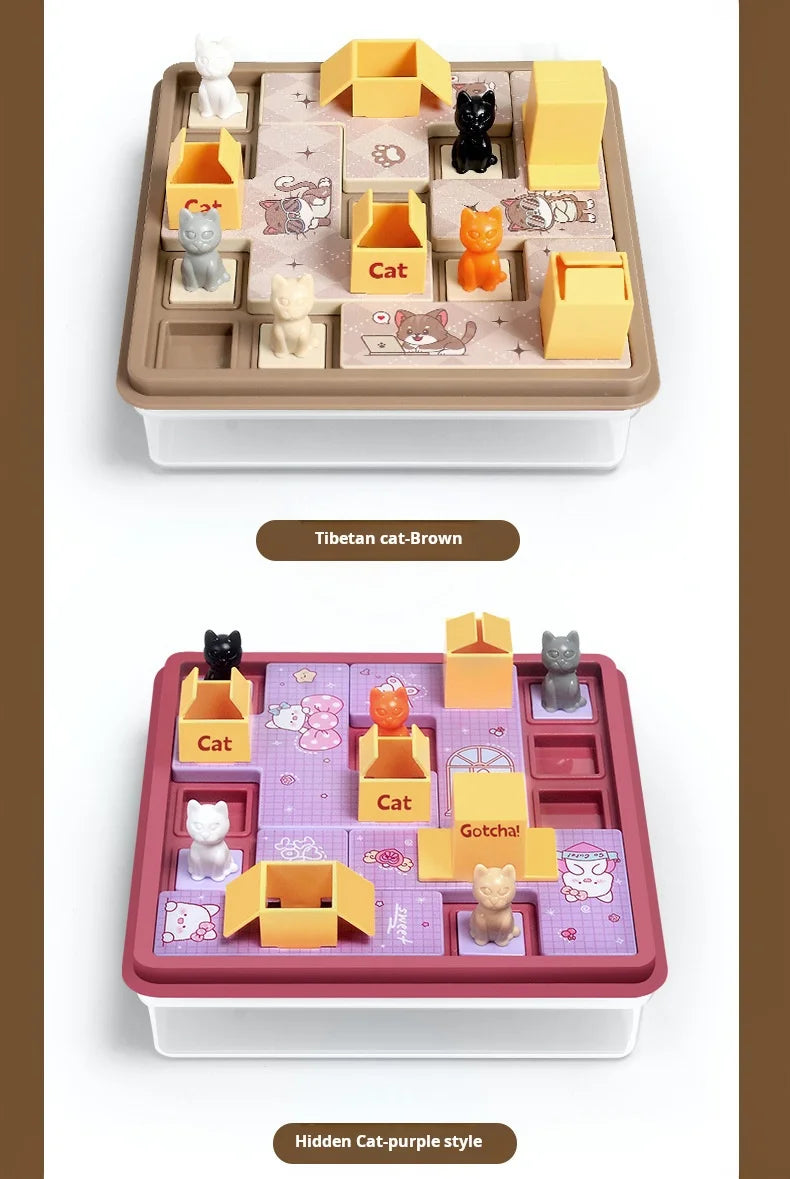 Children Toy Hidden Cat Clearance Board Montessori Game Cat Baby Space Planning Logical Thinking Training Puzzle Toys Kids Gifts