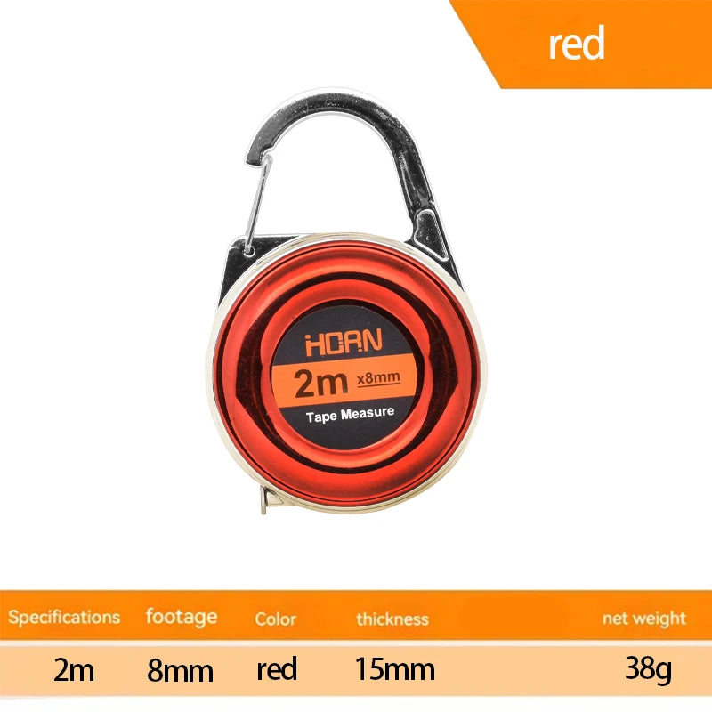 1pc Mini Keychain Tape Measure 2m Steel Tape Measure Delicate Small Steel Ruler Multipurpose Steel Tape Measure Gift Ruler