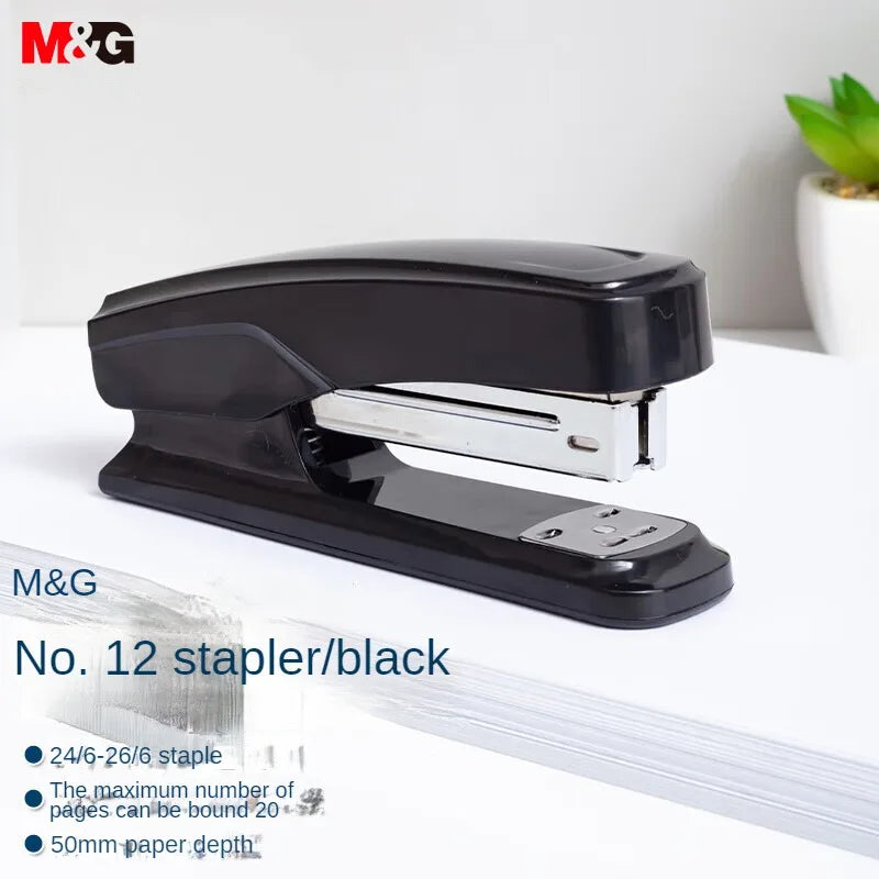 M&G Dual Mode Stapler Business Metal Durable Stapler #12 Office Supplies Single Pack Black/Gray Fits 24/6 & 26/6 Nail Patterns