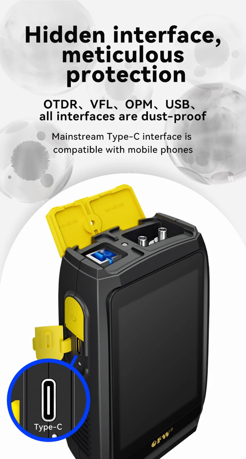 MINi OTDR Active Fiber Live Test 1577nm  IOLA 1550nm 20dB Fiber Optic Reflectometer Touch Screen  OLS OPM Visual Fault Locator