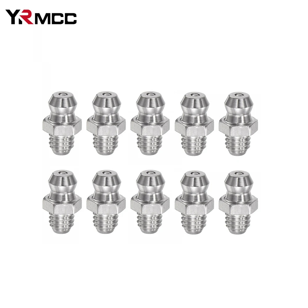 10/20PCS Grease Gun Coupler Steel Connector Fittings Grease Nipple M6 Straight Hydraulic Car Filling Tools Grease Fitting Nipple