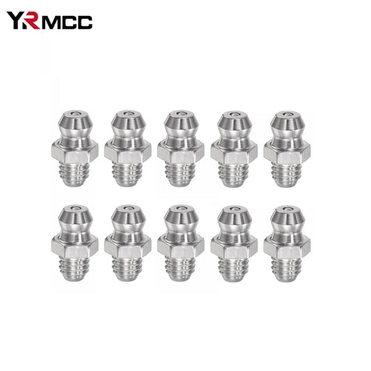 10/20PCS Grease Gun Coupler Steel Connector Fittings Grease Nipple M6 Straight Hydraulic Car Filling Tools Grease Fitting Nipple