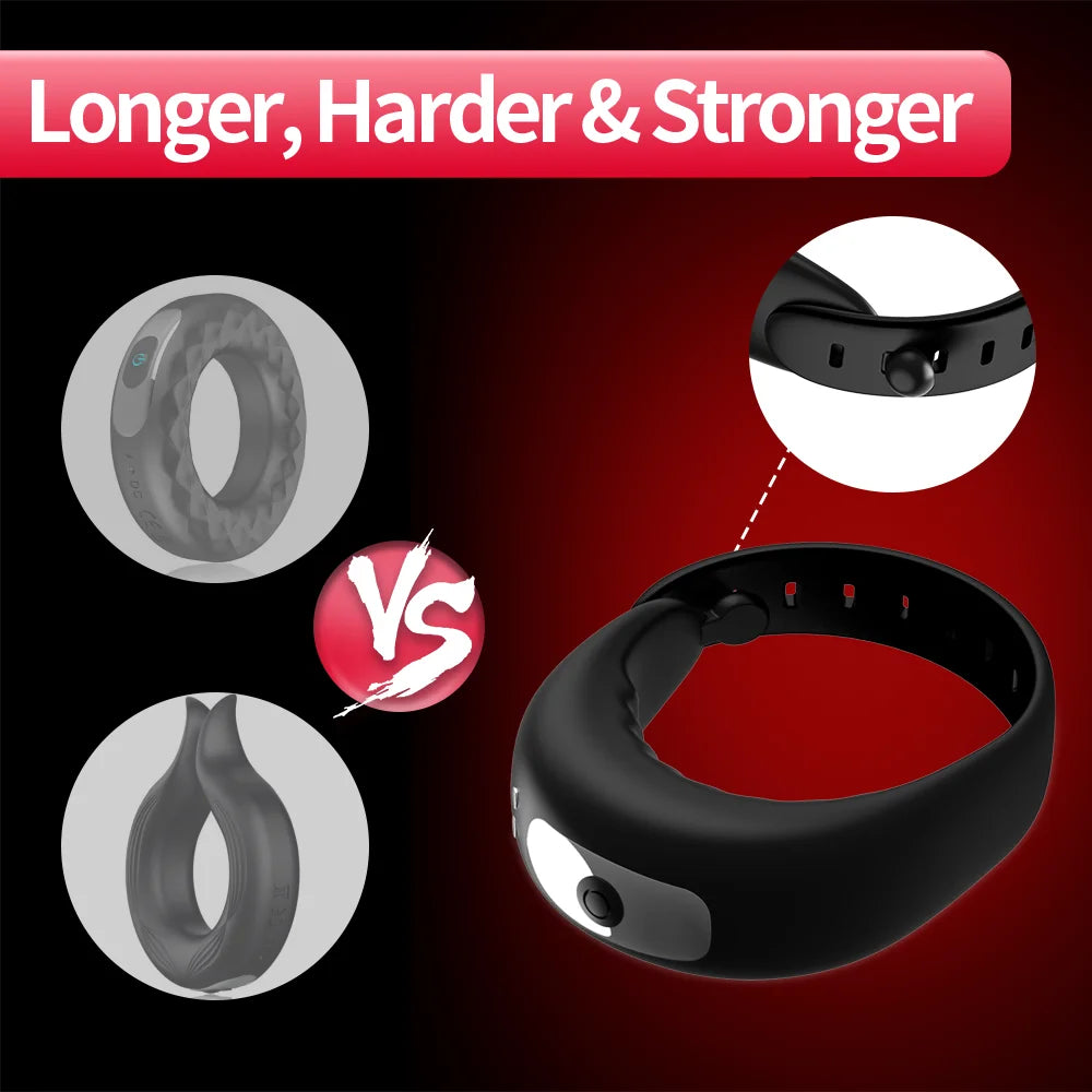 Newest Adjustable Vibrating Cock Ring for Men Masturbator Penis Ring Vibrator Male Delayed ejaculation Sex Toys for Man Cockring