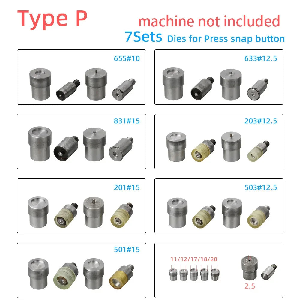 Hand Press Machine Tool for Metal Press Snap Buttons Rivets Installation Dies Tools Eyelets Grommets Leather Crafts Accessories