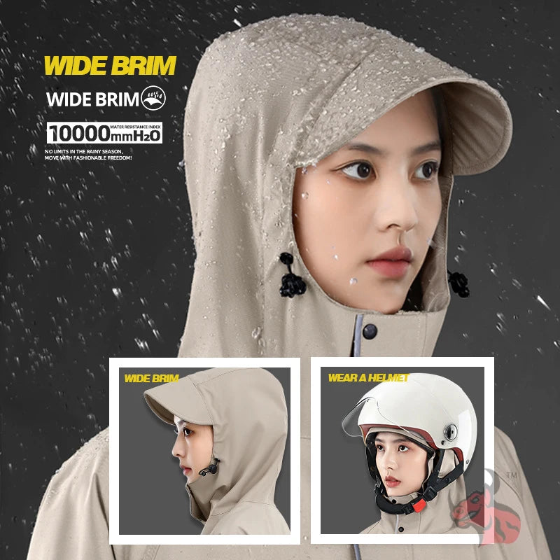 All-Weather Motorcycle Rain Suit Waterproof Windproof Unisex One-Piece Gear For Men Women Motorbike Bike Commuters