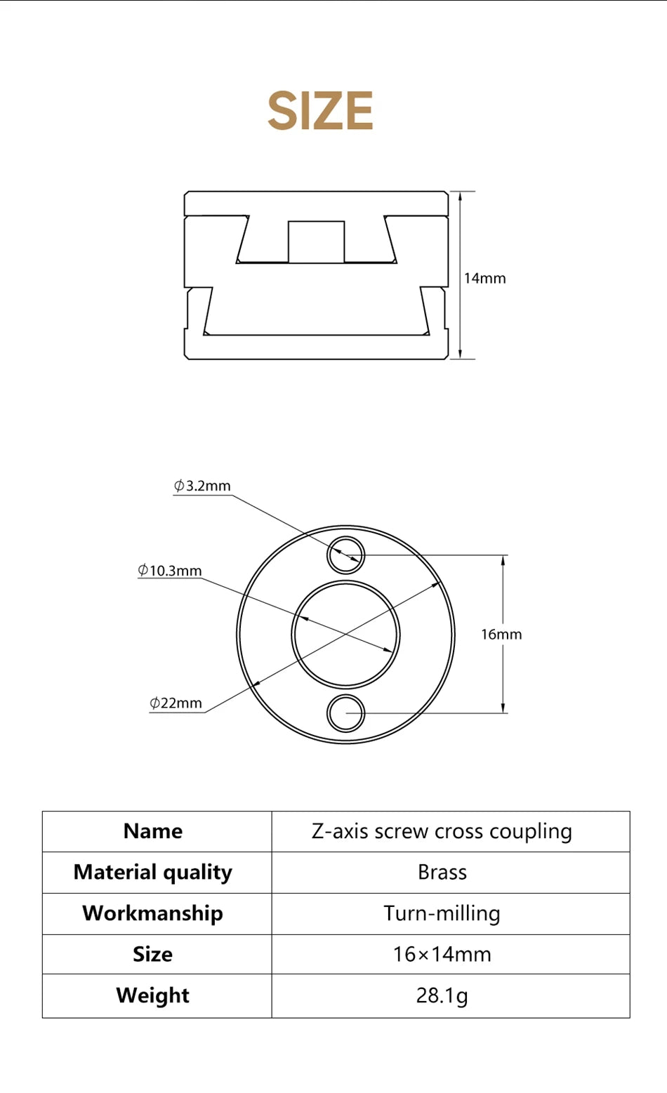 KINGROON 16mm Oldham Coupling T8 Z-axis Screw Hot Bed Reduce Printing Swing 3D Printer Parts CNC Flexible Shaft Coupler Cylindri