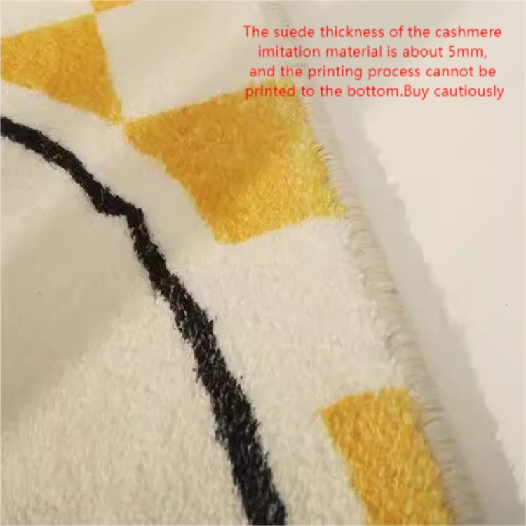 Car Color Imitation Cashmere Rug Digital Printing Technology Simple Housewarming Gift Handmade Non-Slip Decorative Carpet