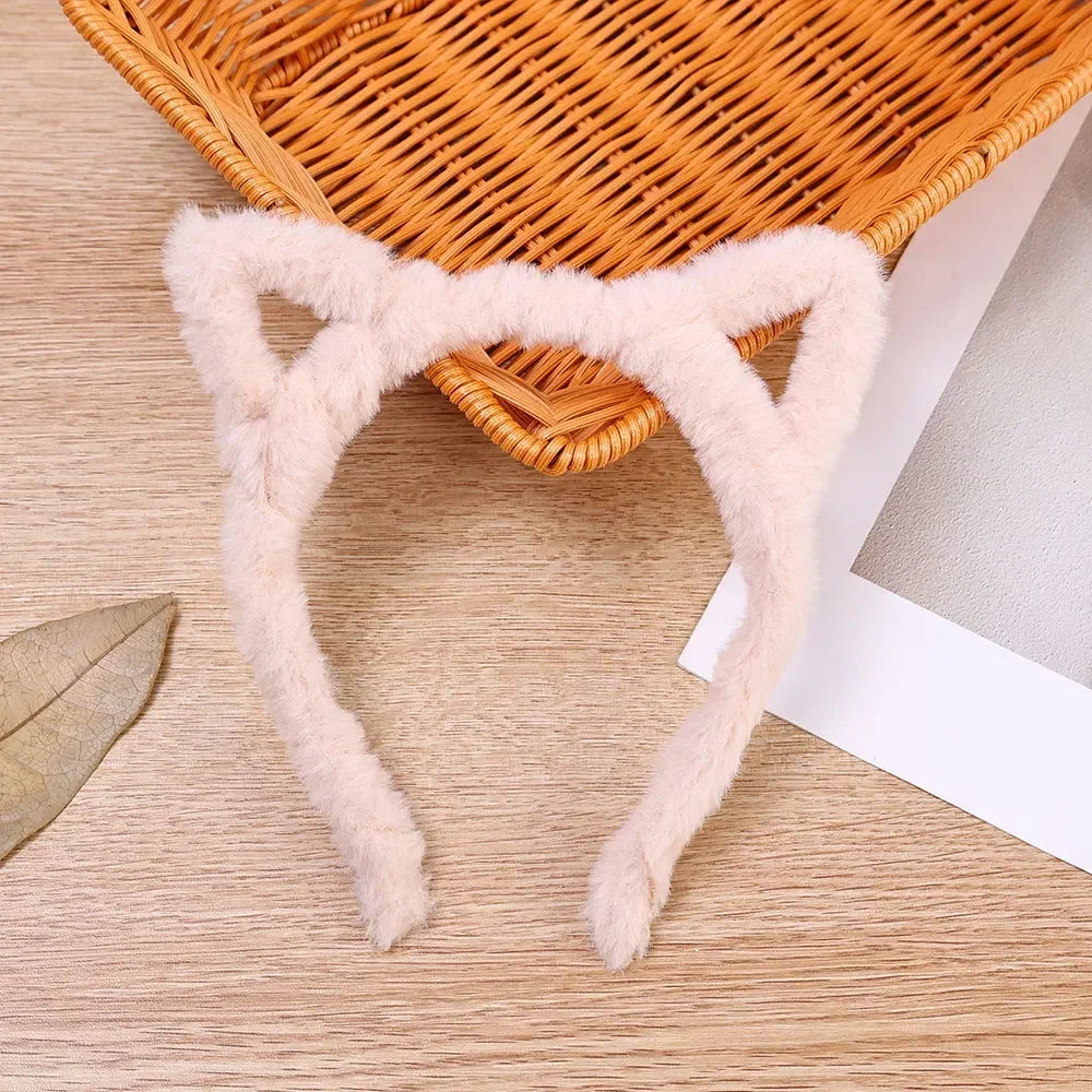 Plush Cat Ear Lolita Headbands Girls Cartoon Furry Hair Bands Hoop Women Cosplay Costume Party Headwear Korean Hair Accessories