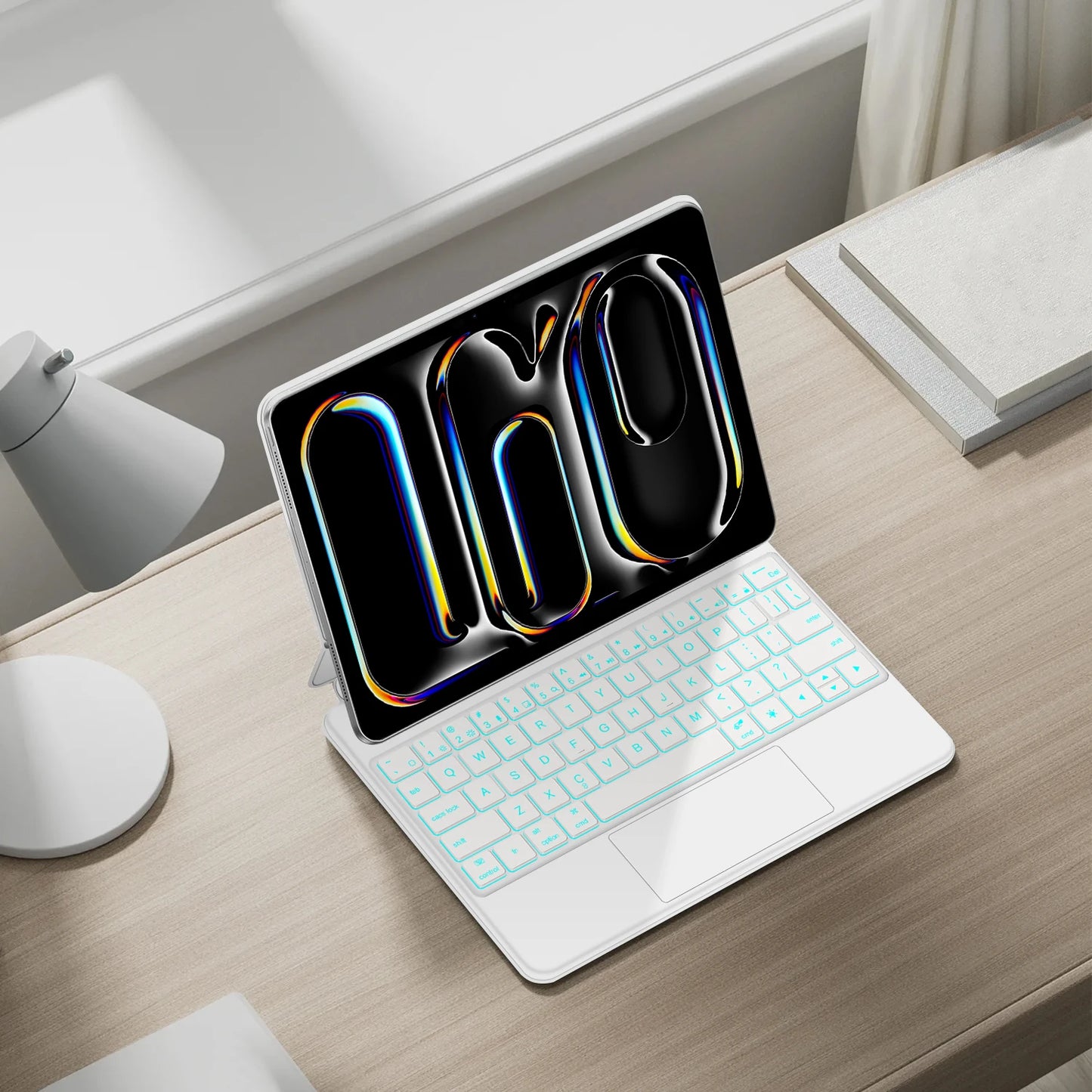 AJIUYU Magic Keyboard Folio For iPad Pro 11 inch (M4) 2024 A2836 A2837 Smart Magnetic Case Multi-touch Backlight Keyboard Cover