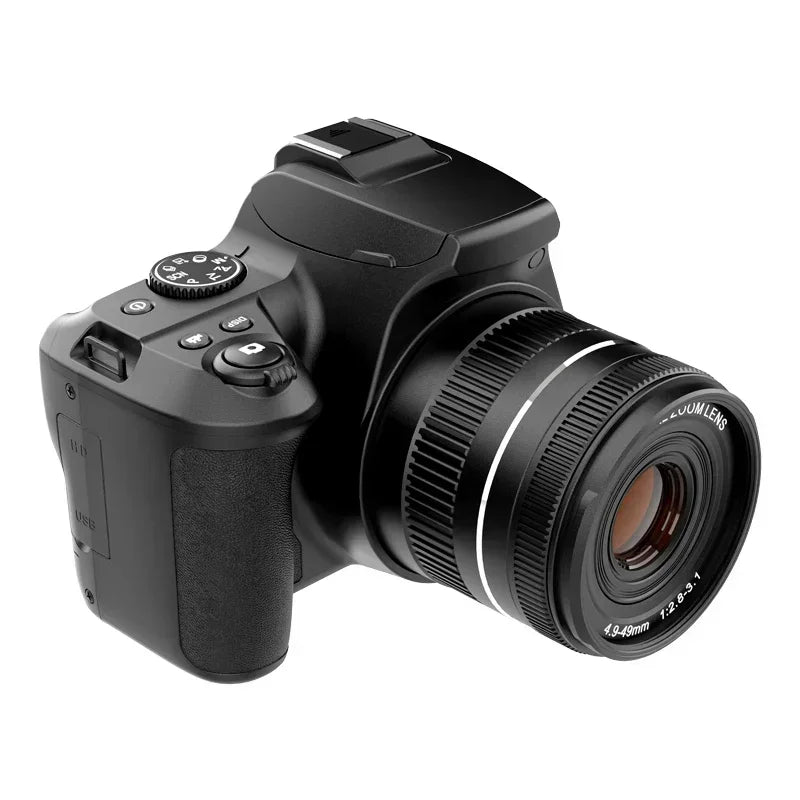 4K Professional Video SLR Camera 64MP Vlog Digital Camera for Youtube Livestream Webcam 10X Optical Zoom Photography Camcorder