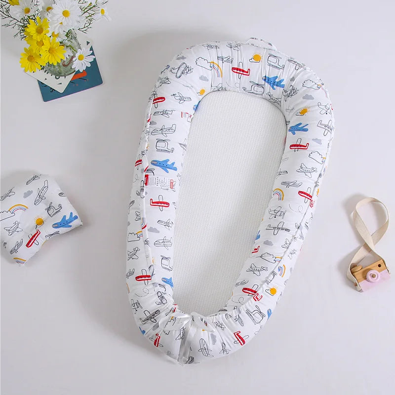 Soft Baby Sleeping Nest Bed Infant Cot Lounger Portable Co-sleeping Cribs for Newborn Bassinet Cotton Portable Crib Travel Bed