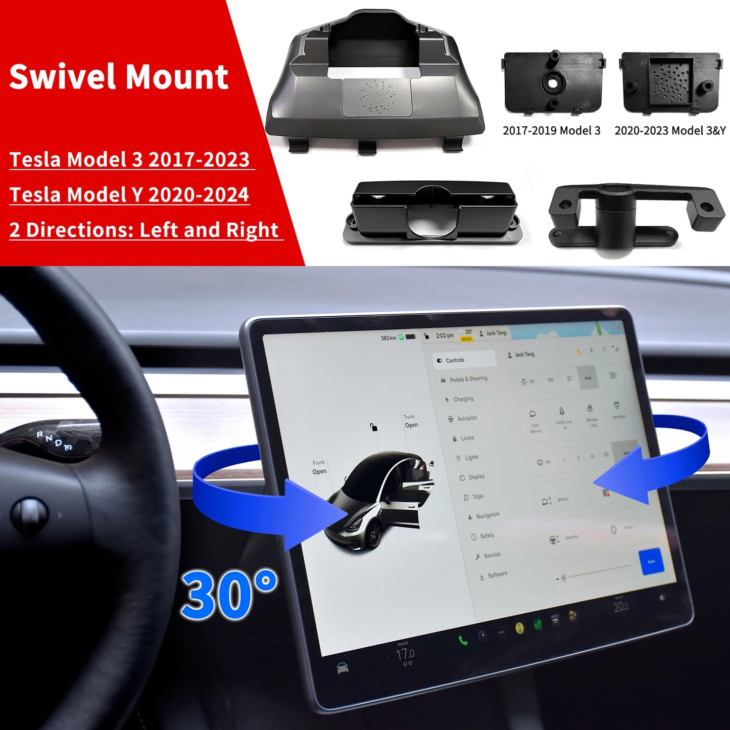 Model Y swivel Mount for Tesla Model 3 Monitor Rotate Bracket highland Tilt Screen Turn Display Moveable LHD RHD 2017 - 2024