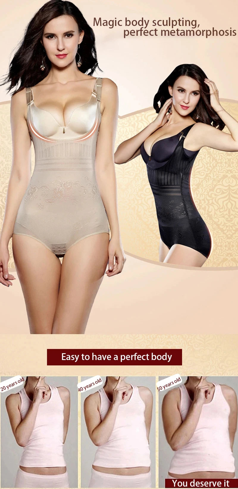 YBFDO Women Bodysuit Body Shaper Slimming Waist Trainer Shaping Shapewear Tummy Control Underwear Flat Belly Underbust Corset