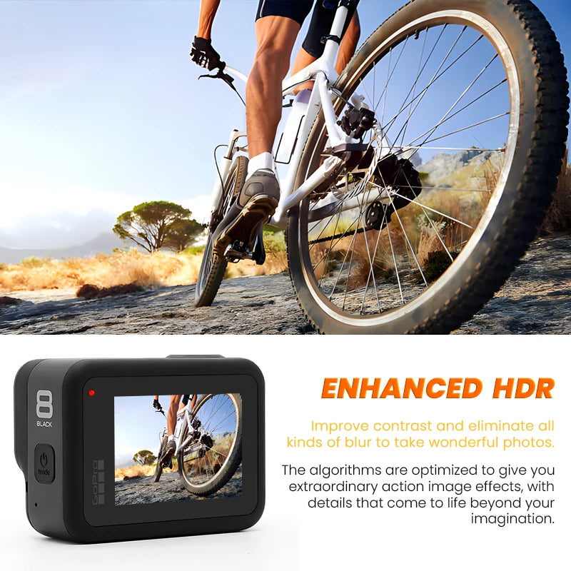 GoPro hero 8 Black stable 4K video 12MP photo portable 1080p live broadcast Motorcycle and Skiing Sports go pro Camera