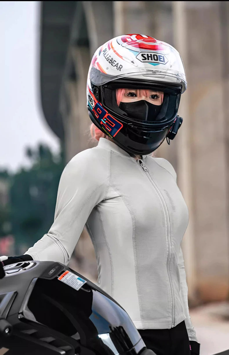 Motorcycle riding suits, all-season mesh breathable, spring and summer women's fitted, anti-drop, quick-drying clothes