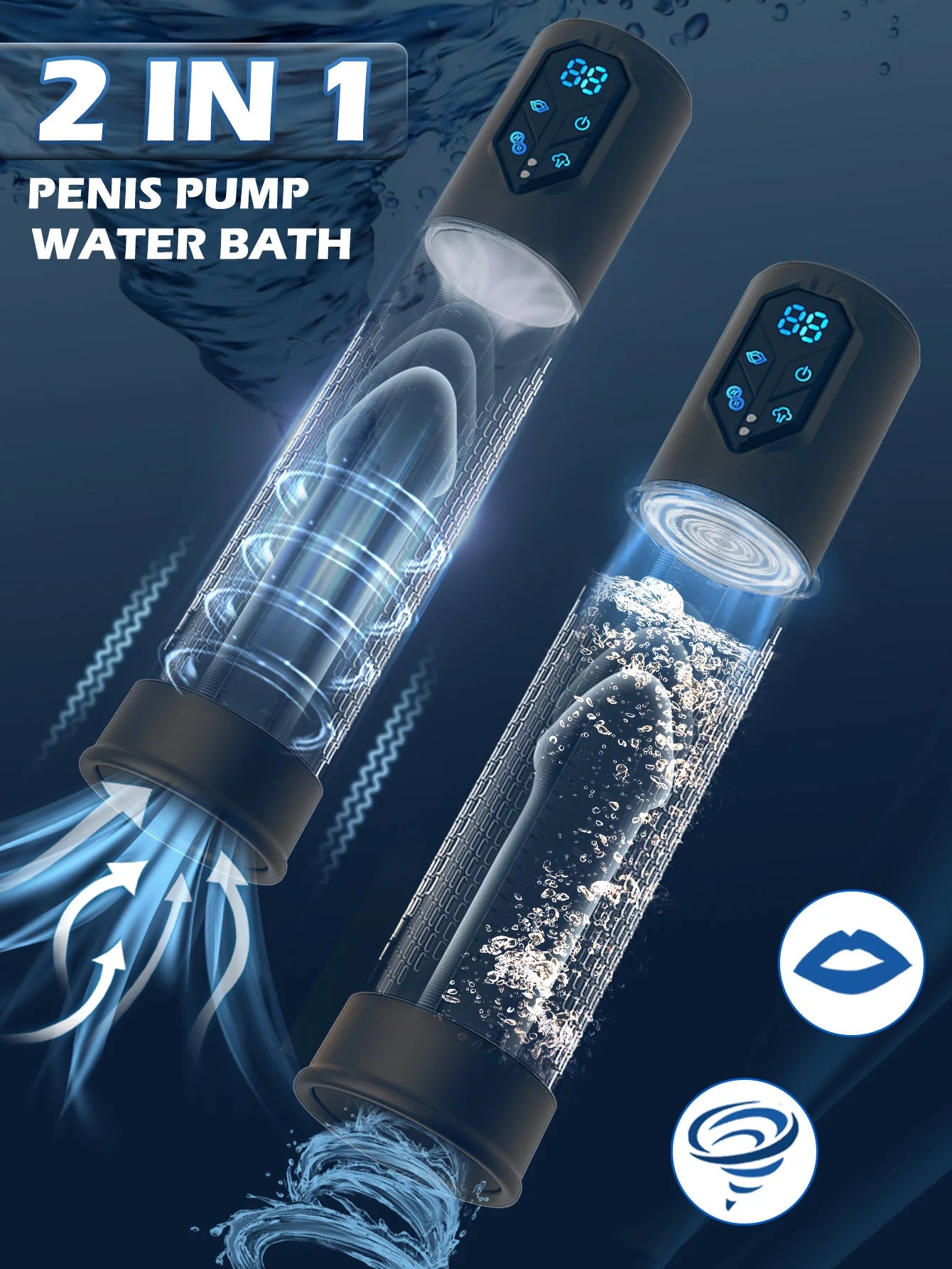 Electric Penis Pump Sex Toys for Men Penis Extension Automatic IPX7 Penis Water Pump Penis Enlargement Dick Erection Penis Train