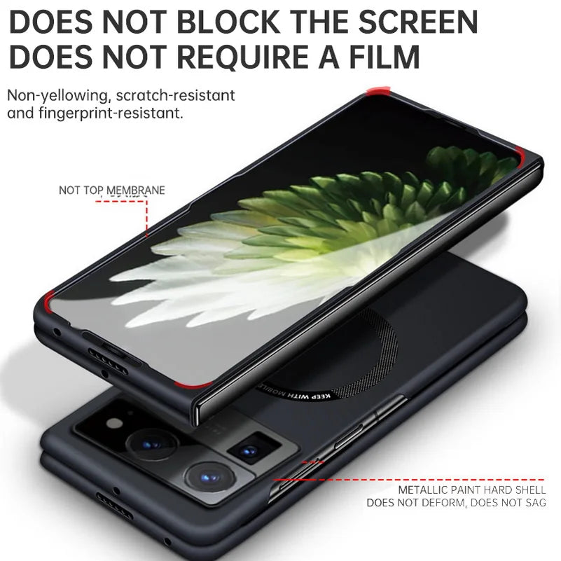 Ultra-thin Frameless Phone Case For Tecno Phantom V Fold2 Tecno V Fold Luxury Magsafe Magnetic Hard Cover