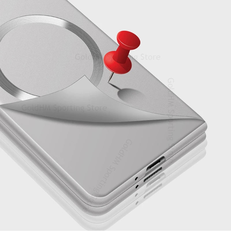Metallic Paint For Magsafe Case For Tecno Phantom V Fold2 Magnetic Matte Wireless Charging Cover Phantom V Fold 2 Full Protector