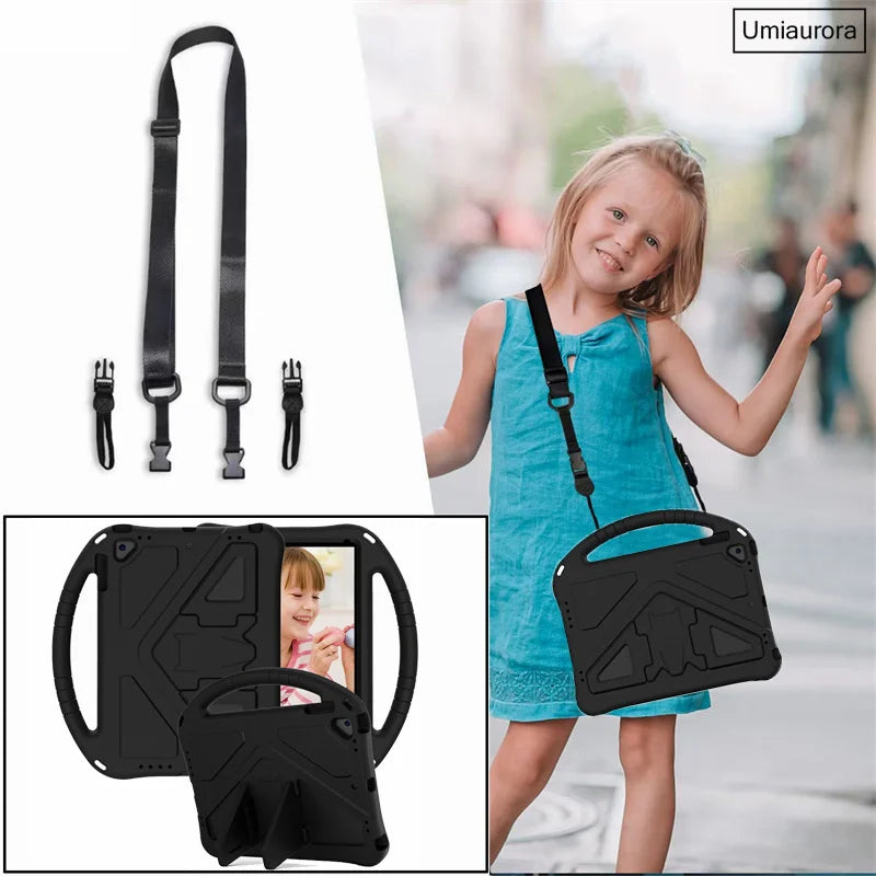 For Samsung Tab S5E S6 Lite 10.4" A7 A8 A9+ A11 Plus SM-X230 SM-X210 X130 T500 T510 Shockproof Stand Strap Tablet Case EVA Funda