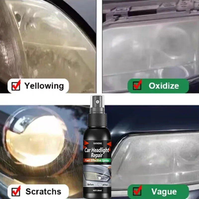 Car Headlight Restoration Polishing Kits Headlamp Scratch Remover Repair Cleaning Paste Remove Oxidation Headlight Polish Liquid