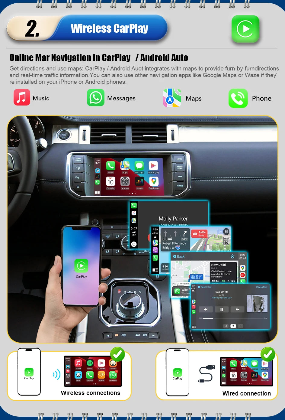 Android Auto Wireless Carplay For Land Rover/Jaguar/Range Rover/Evoque/Discovery 2012-2016 Carplay Multimedia USB Navigation DSP