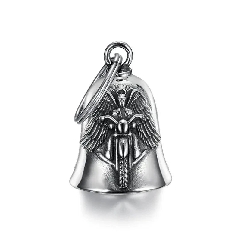Biker Motorcycle Bell Necklace Charm Men\\\\'s Trend Jewelry Lucky Bell Pendant with Stainless Steel Chain