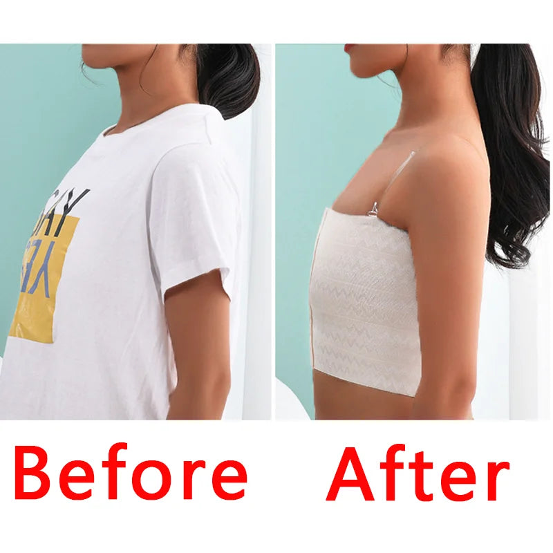 Breast Bra Intimates Shaper Breast Binder Trans With Bra Straps Tops Breathable Buckle Short Chest Les Lesbian Tomboy