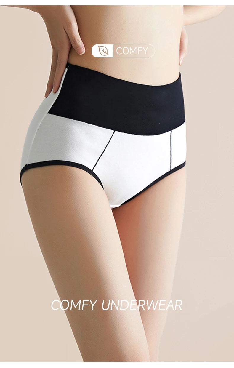 4Pcs High Waist Cotton Women's Panties Body Shaper Underwear Plus Size 4XL Breathable Underpants Soft Panty Slim Female Briefs