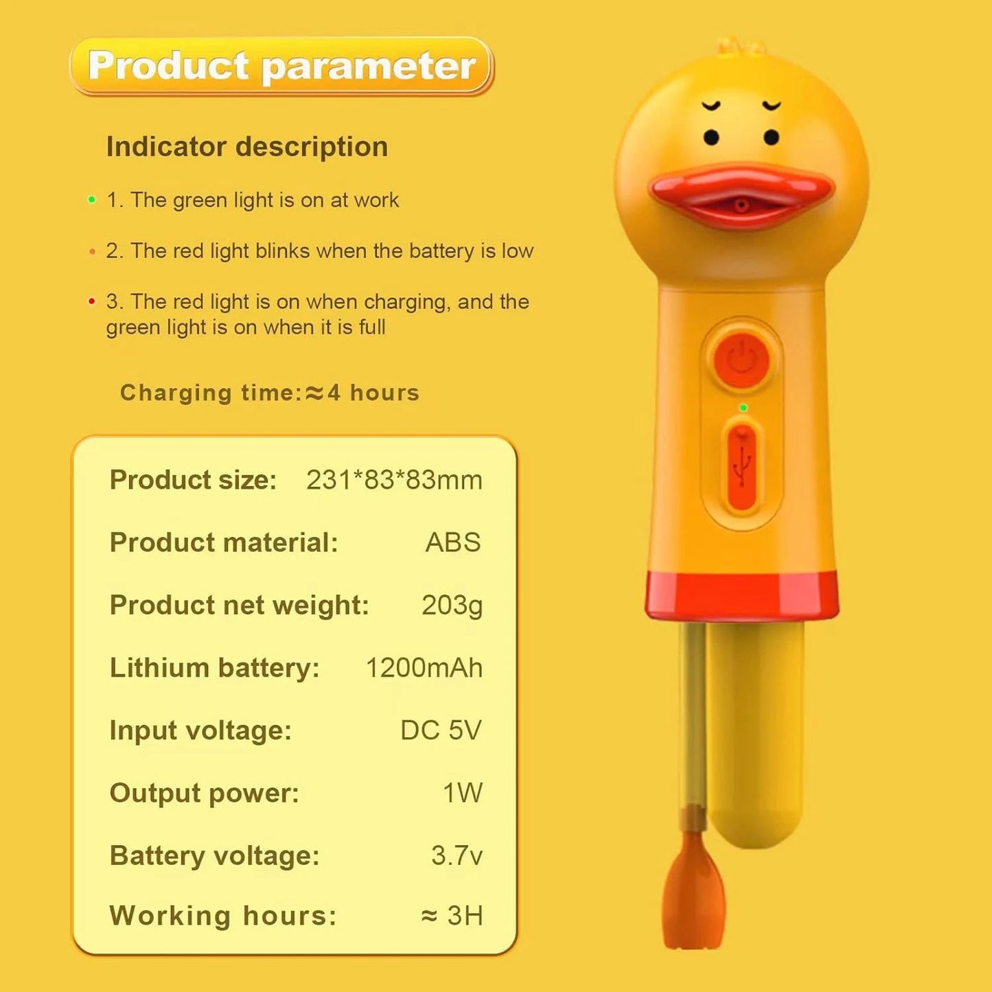 Yellow Duck Pet Cleaning Bathing Electric Foam Machine Usb Charging Automatic Soap Dispenser Foam Machine Pet Accessories