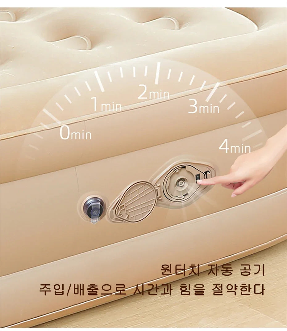 Glamping mats PVC inflatable sleeping mattress luxury 2 person camping bed mat built-in pump thicken mat interior air mattress