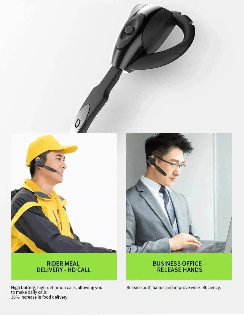 Bluetooth 5.0 Ear for PS3 Bluetooth Headset Wireless Handsfree Single Ear Hook Earphone Button Silica Gel Headphone with Mic