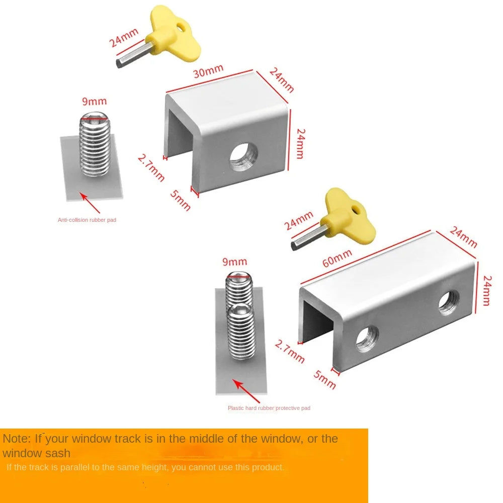 Useful Aluminum Alloy Sliding Window Locks Safety Unisex Protection Anti-Theft Limit Device Adjustable Window Safety Lock