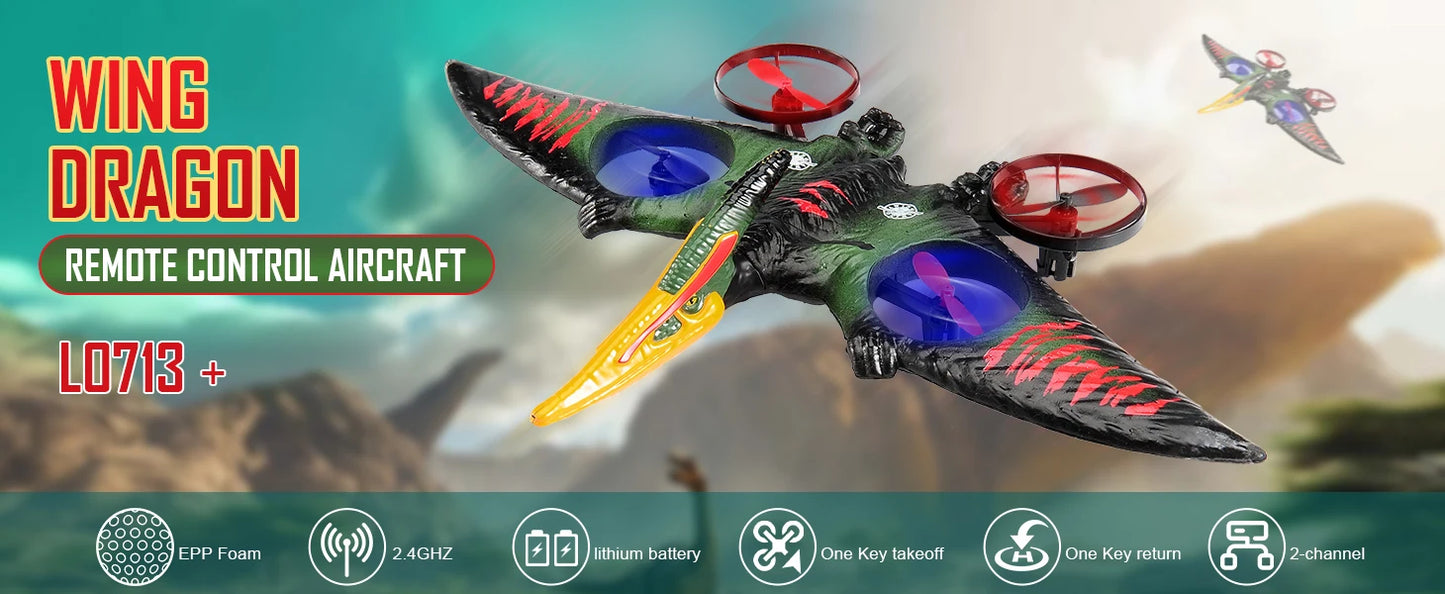 L0712 RC Plane 2.4G Remote Control Aircraft Gravity Sensing Helicopter Glider with Light EPP Foam Fighters for Boys Children