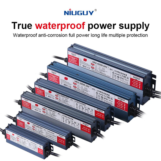 AC/DC waterproof lighting power supply IP6712V 24V outdoor LED driver 600W 500W 400W 300W 200W 100W transformer power supply