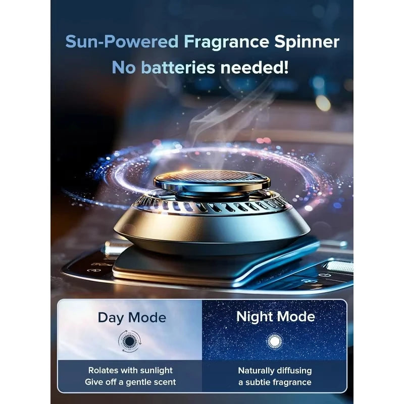 Solar Rotating Car Mounted Fragrance Perfume Deodorant Car Accessories Aromatherapy Air Freshener with Rotating Arm