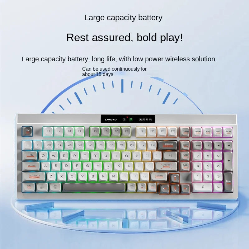 L102 Wireless Mechanical Keyboard Quiet Film Mechanical Keys for Office Use E-Sports Gaming Hand-Friendly Design