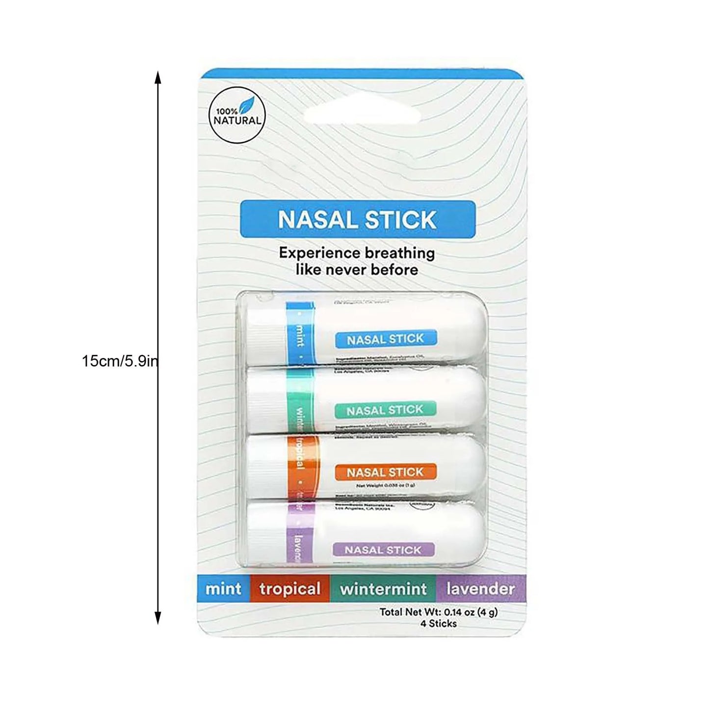 4pcs Nasal Stick | Boosts Focus + Enhances Breathing | Provides Fresh Sensation | Aromatherapy Inhaler Made With Oil, Gift
